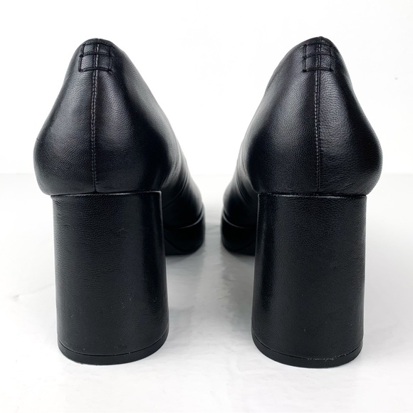 Clarks Signature Zoya85 Court shoes chunky heeled pumps in black leather size 8 - Picture 4 of 8